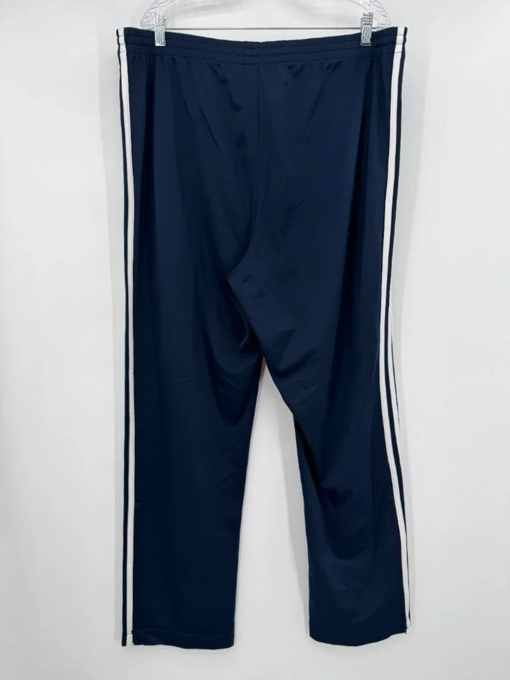 Adidas Originals Men's XL Navy 3 Stripe Track Pants Trefoil Logo Zip Pockets
